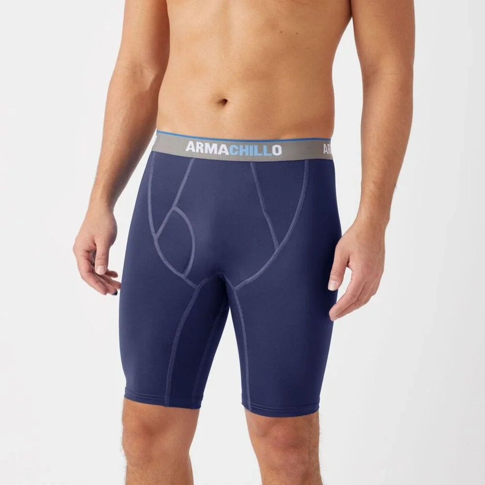 Duluth Trading Co Mens Armachillo Cooling Extra Long Boxer Briefs Blue L 83736